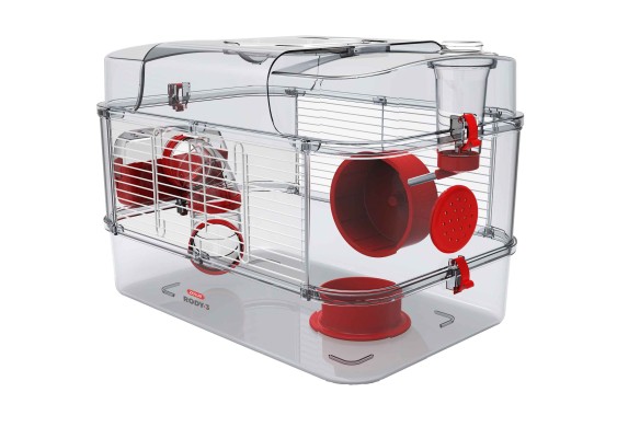 ZOLUX Cage sur 2 étages pour hamsters, souris et gerbilles - Rody3 duo - L  41 x p 27 x h 40,5 cm - Banane